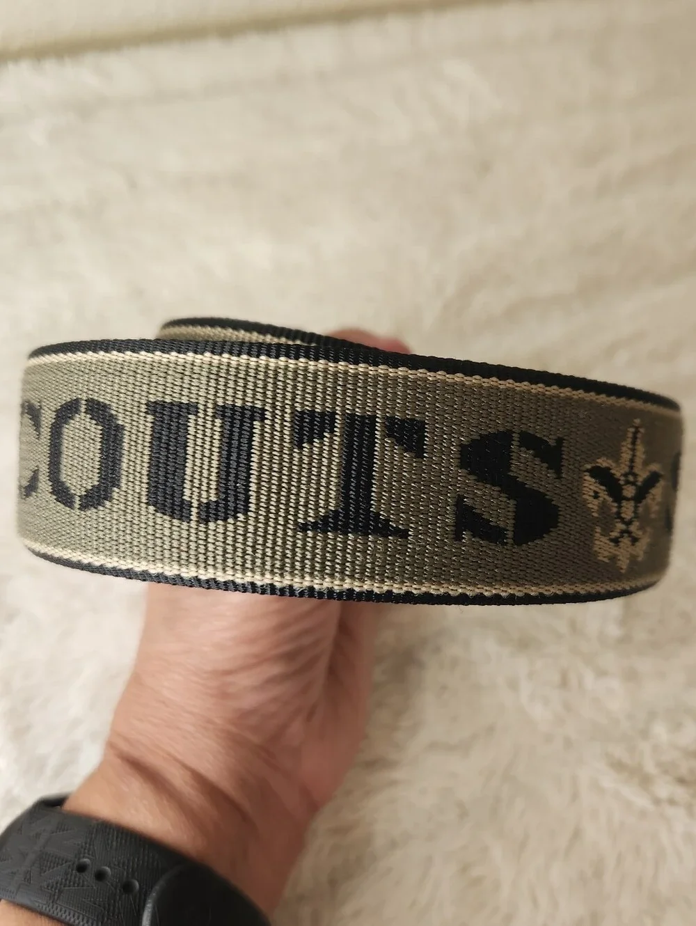 Scouts Webbing Belt with Black Buckle - Tan/Black/Olive